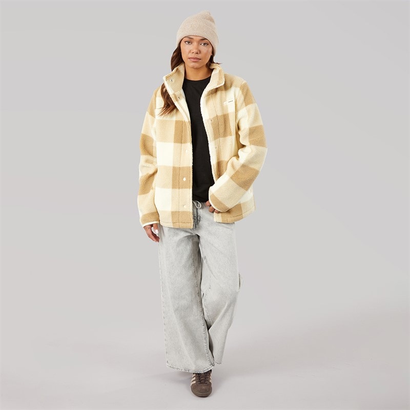 Bench Womens Kess Funnel Neck Borg Chalk - Image 4