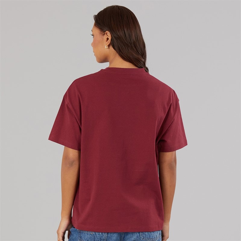 Bench Womens Kaiden Oversized T-Shirt With Crest Graphic Cordovan - Image 2