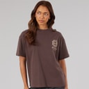 Bench Womens Bianchi Oversized T-Shirt With Puff Print Coffee