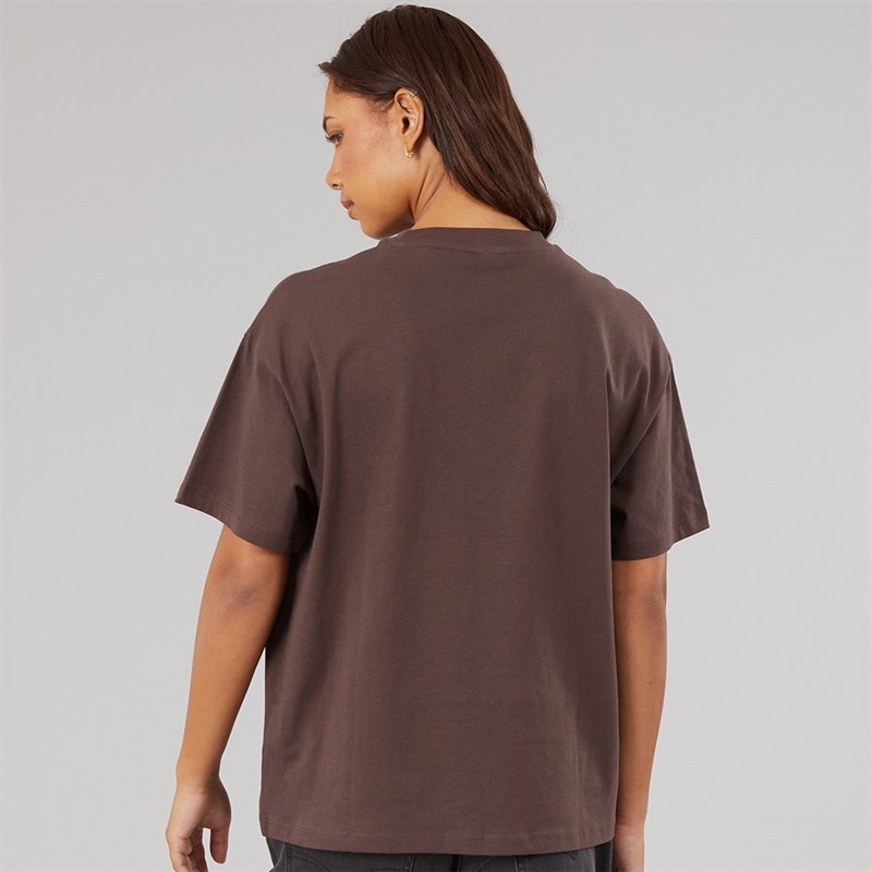 Bench Womens Bianchi Oversized T-Shirt With Puff Print Coffee - Image 2