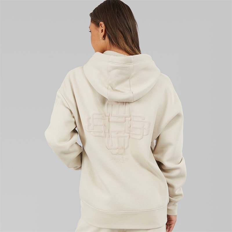 Bench Womens Clari Oversize Zip Thru With Graphic Stone Grey - Image 2