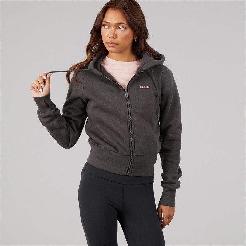 Bench Womens Chessa Fit Zip Thru Hoodie Black - Image 3