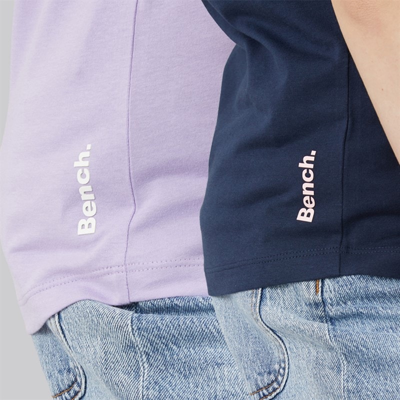 Bench Girls Moonspark Two Pack T-Shirts Navy/Light Lavender - Image 3