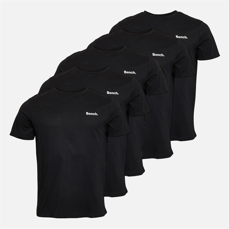 Bench Mens Herman Five Pack T-Shirts A Black - Image 1