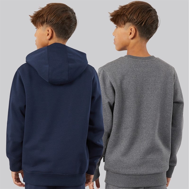 Bench Boys Helios Two Pack Sweatshirt And Hoodie Dark Grey Marl/Navy - Image 2