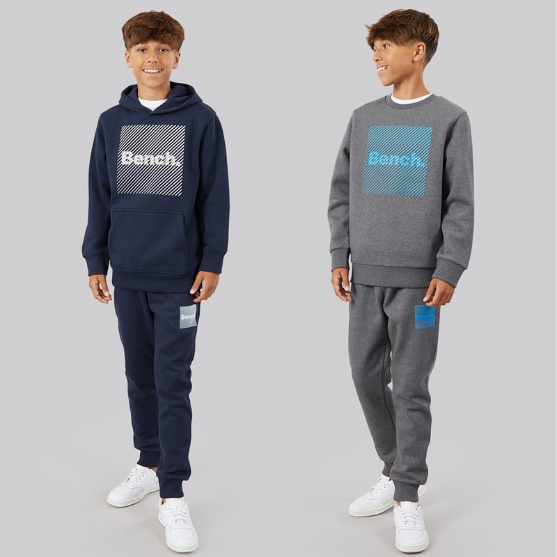Bench Boys Helios Two Pack Sweatshirt And Hoodie Dark Grey Marl/Navy - Image 3