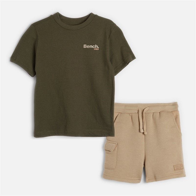 Bench Boys Two Pack T-Shirts Shorts And Joggers Four Piece Set Green - Image 2