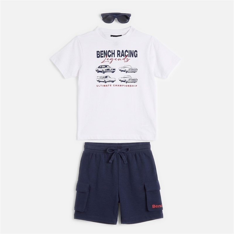 Bench Boys T-Shirt Shorts And Sunglasses Set Navy - Image 1