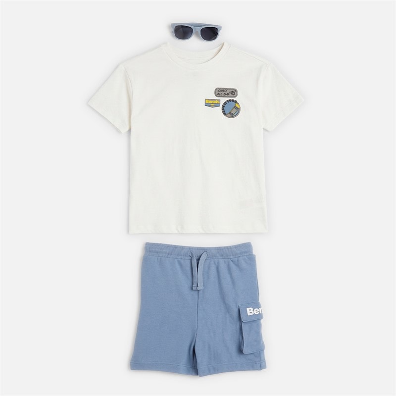 Bench Boys T-Shirt Shorts And Sunglasses Set Blue - Image 1