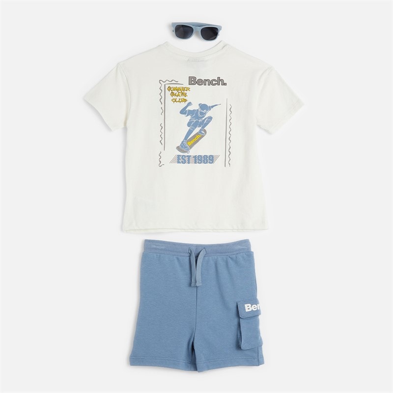 Bench Boys T-Shirt Shorts And Sunglasses Set Blue - Image 2