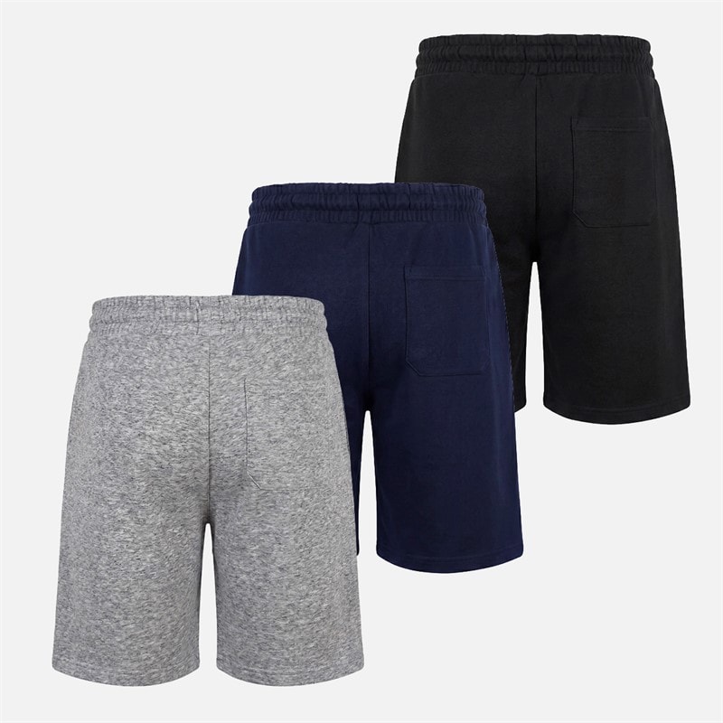 Bench Mens Maclean Three Pack Shorts Black/Navy/Grey Marl - Image 2