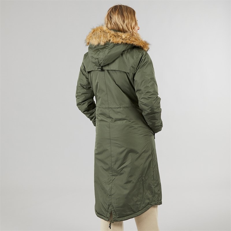 Bench Womens Skylar Parka Coat Khaki - Image 2