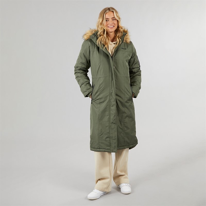 Bench Womens Skylar Parka Coat Khaki - Image 4