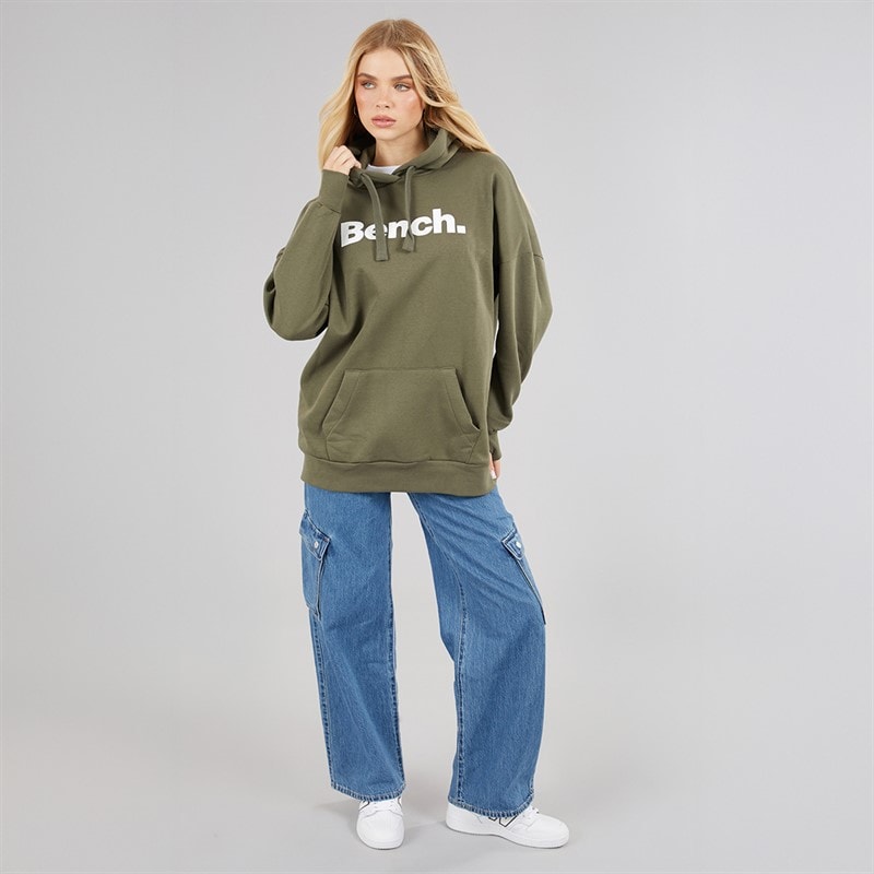 Bench Womens Trademark Oversized Hoodie Khaki - Image 4