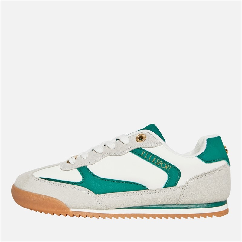 ELLE SPORT Womens Trainers Ecru/Green/White - Image 1