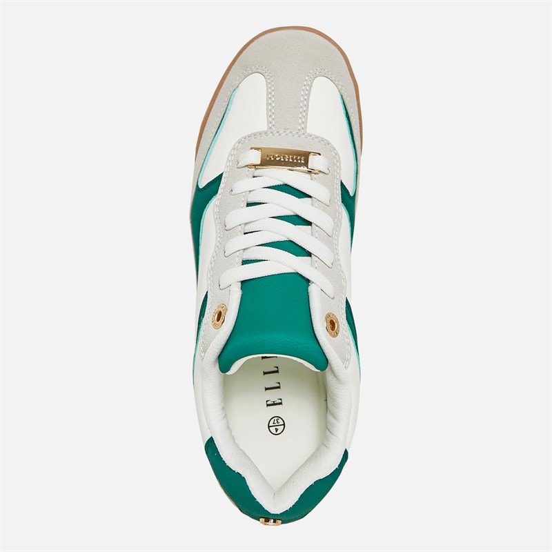 ELLE SPORT Womens Trainers Ecru/Green/White - Image 4
