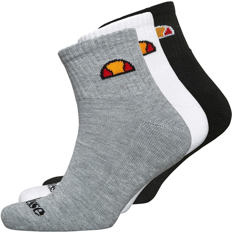 Ellesse Three Pack Quarter Socks Multi