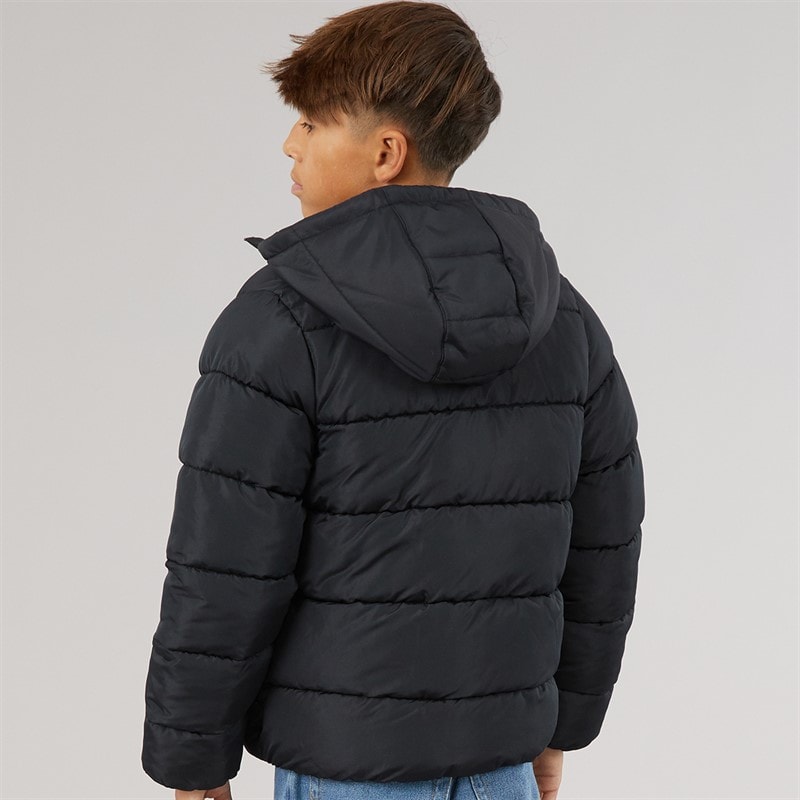 Ellesse Junior Boys Gallio Hooded Padded Jacket Black - Image 2