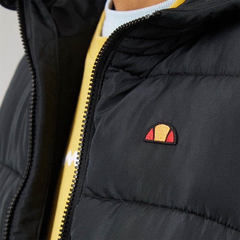Ellesse Junior Boys Gallio Hooded Padded Jacket Black - Image 5