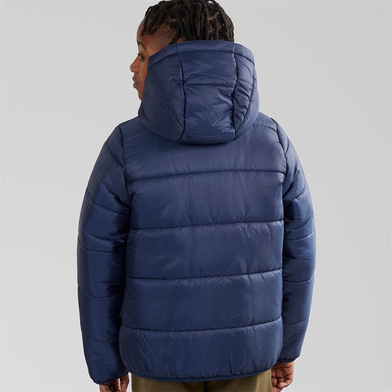Ellesse Junior Boys Vinchenzo Hooded Padded Jacket Navy - Image 2