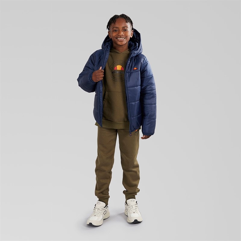 Ellesse Junior Boys Vinchenzo Hooded Padded Jacket Navy - Image 4
