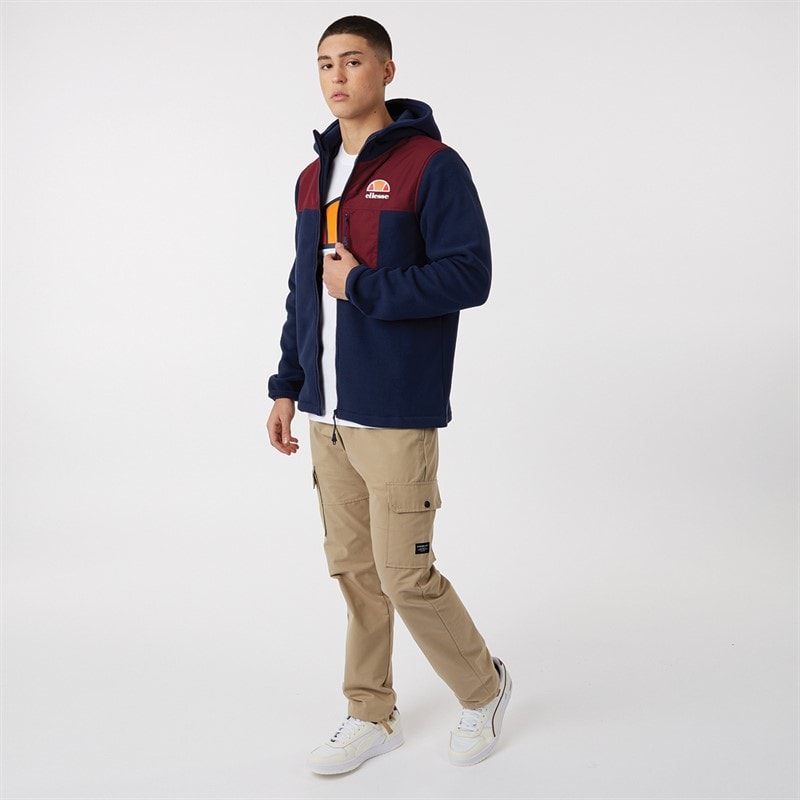 Ellesse Mens Drago Hooded Fleece Jacket Navy - Image 4