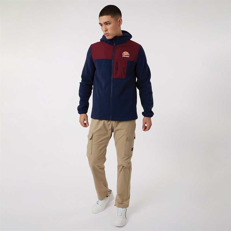 Ellesse Mens Drago Hooded Fleece Jacket Navy - Image 5
