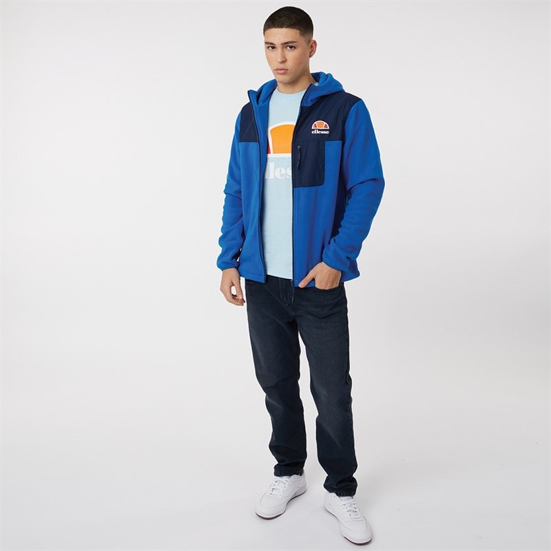 Ellesse Mens Drago Hooded Fleece Jacket Blue - Image 4