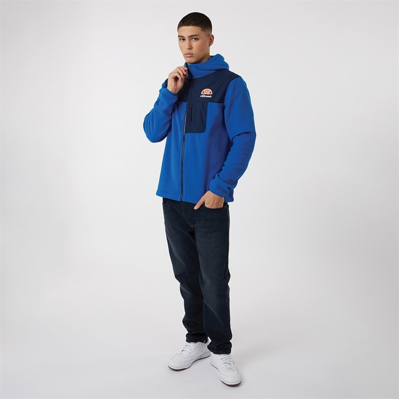 Ellesse Mens Drago Hooded Fleece Jacket Blue - Image 5