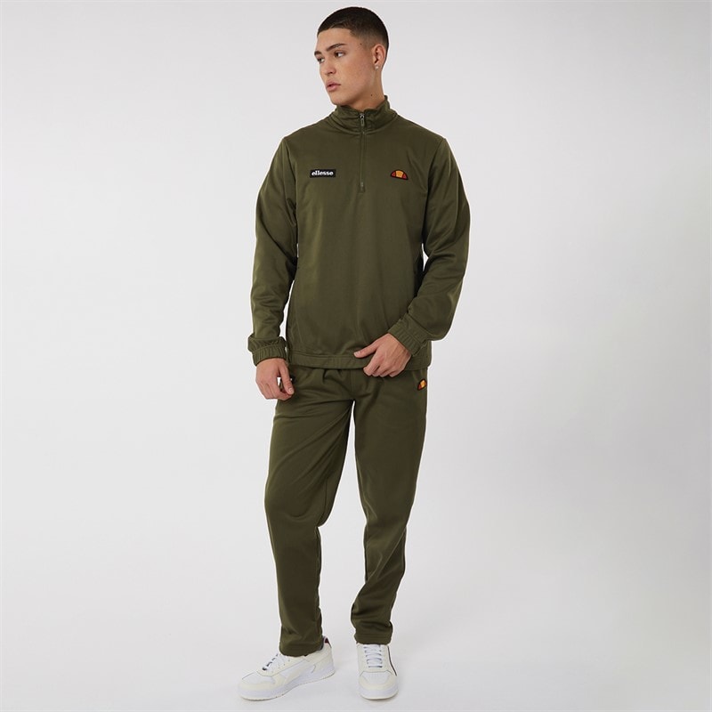 Ellesse Mens Ferrari Poly Tracksuit Khaki - Image 1