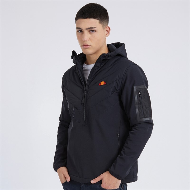 Ellesse Mens Angiolo Hybrid Half Zip Jacket Black