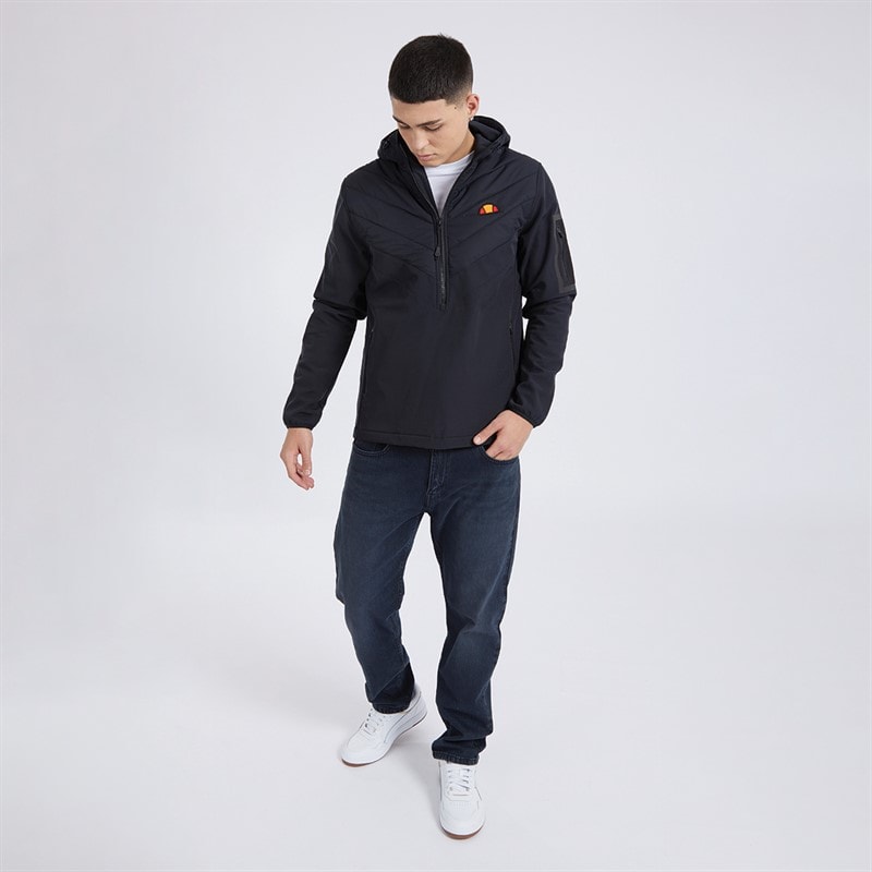 Ellesse Mens Angiolo Hybrid Half Zip Jacket Black - Image 4