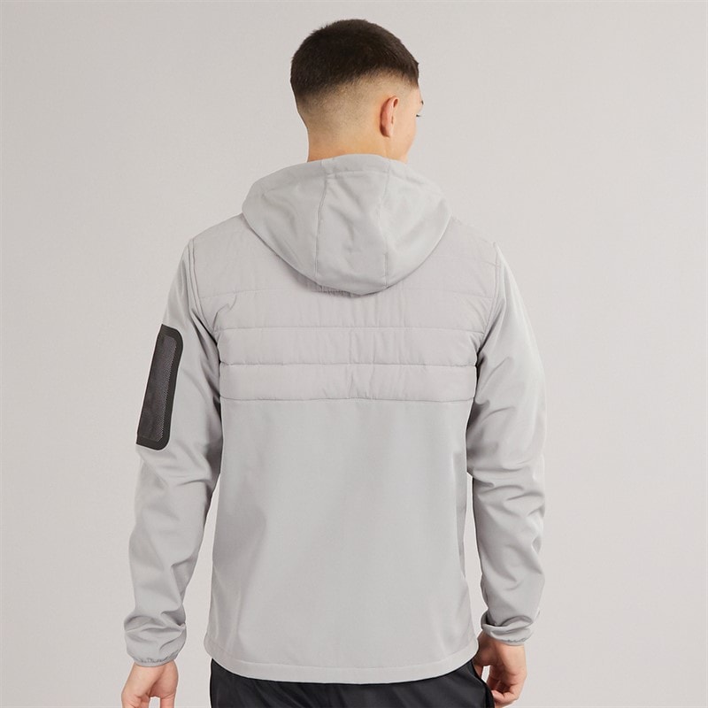 Ellesse Mens Angiolo Hybrid Half Zip Jacket Light Grey - Image 2
