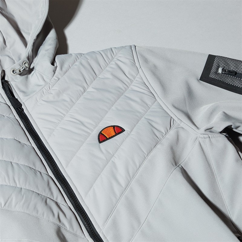 Ellesse Mens Angiolo Hybrid Half Zip Jacket Light Grey - Image 3