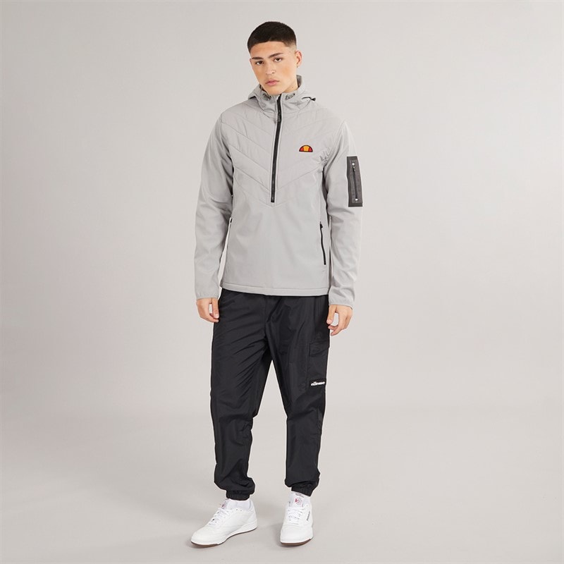 Ellesse Mens Angiolo Hybrid Half Zip Jacket Light Grey - Image 4