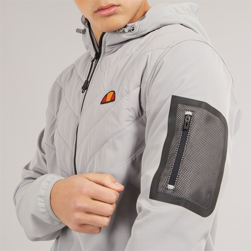 Ellesse Mens Angiolo Hybrid Half Zip Jacket Light Grey - Image 5