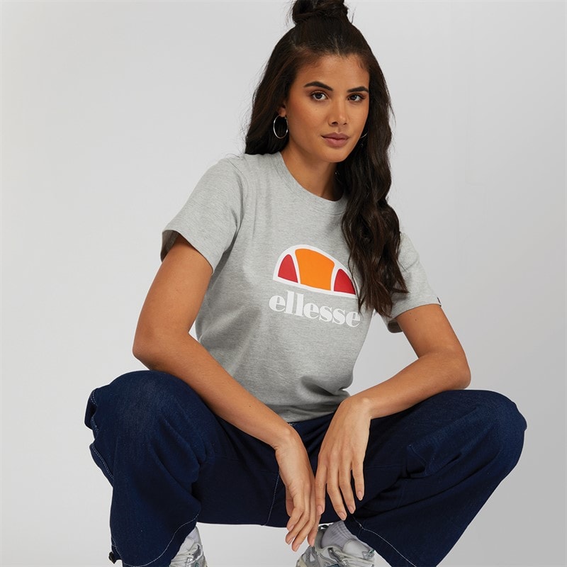 Ellesse Womens Arieth Logo T-Shirt Grey Marl - Image 1