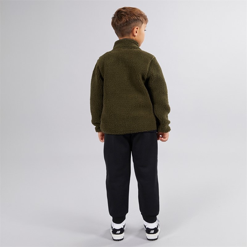 Ellesse Boys Demetrius Sherpa Jacket And Joggers Khaki - Image 2
