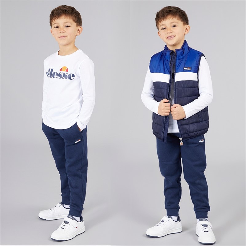 Ellesse Boys Jacob Gilet T-Shirt And Joggers Set Navy - Image 1