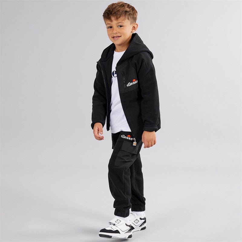 Ellesse Boys Dylan Polafleece Hoodie And Joggers Black - Image 1