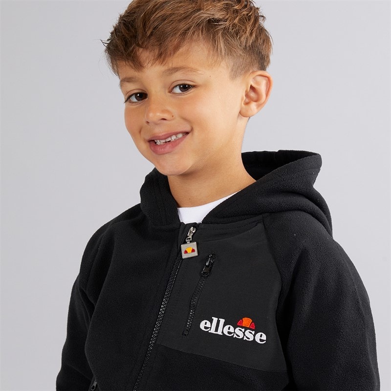 Ellesse Boys Dylan Polafleece Hoodie And Joggers Black - Image 3