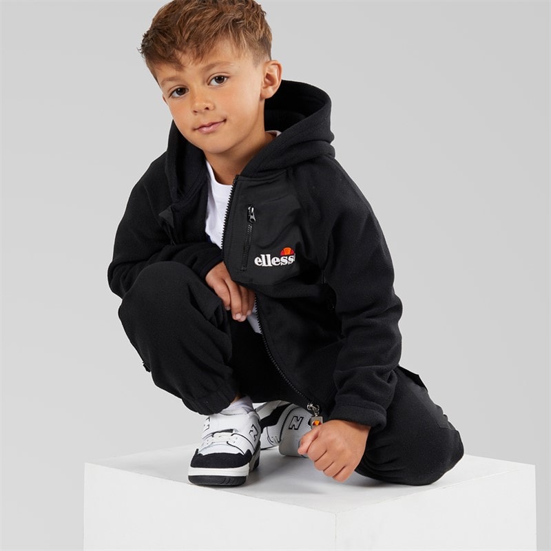 Ellesse Boys Dylan Polafleece Hoodie And Joggers Black - Image 5