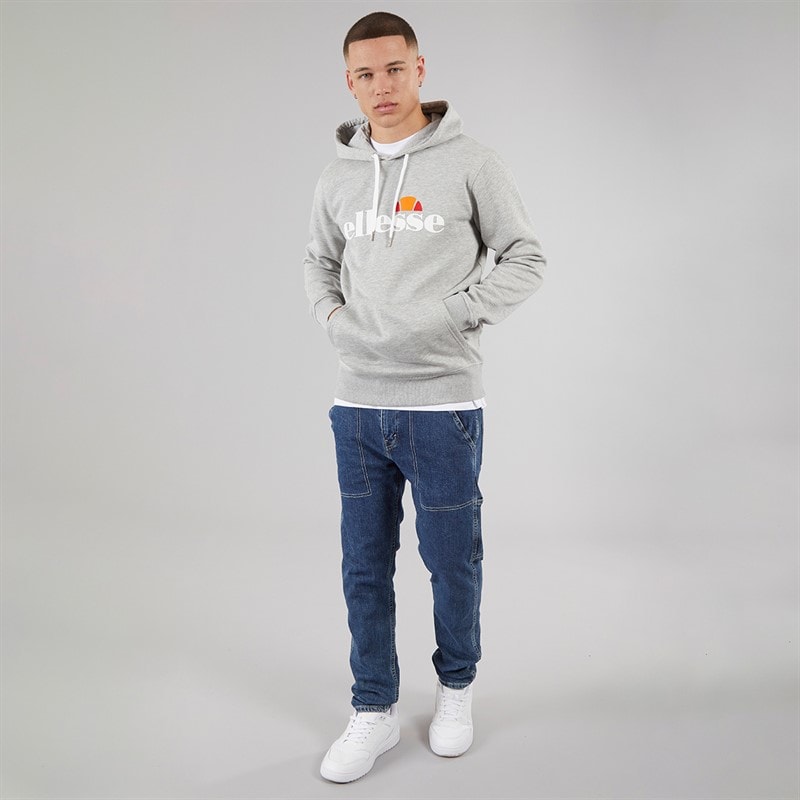 Ellesse Mens Morristown Hoodie Light Grey Marl - Image 4