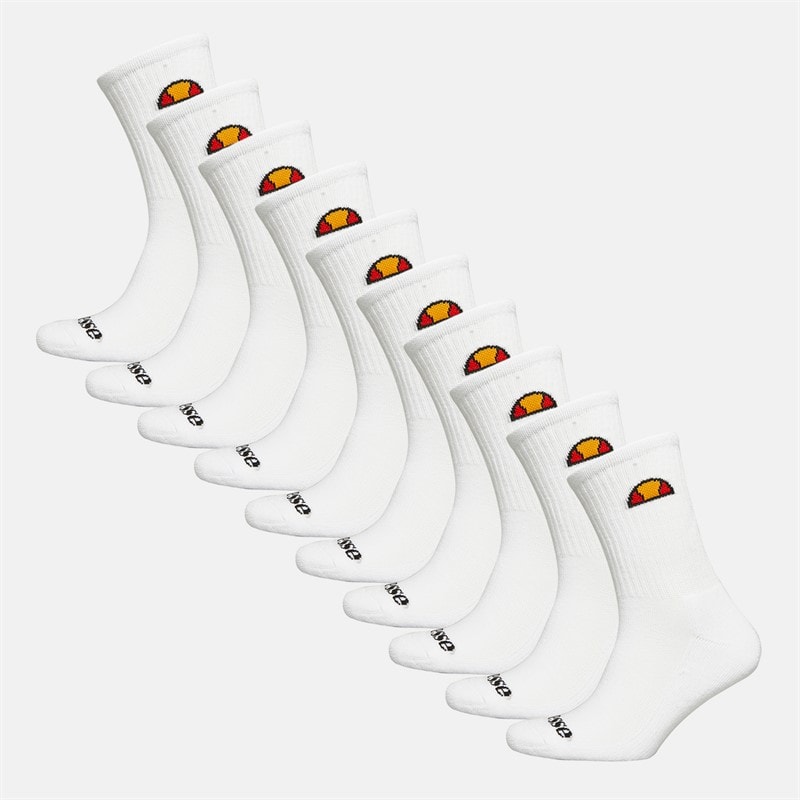 Ellesse Ten Pack Crew Socks White