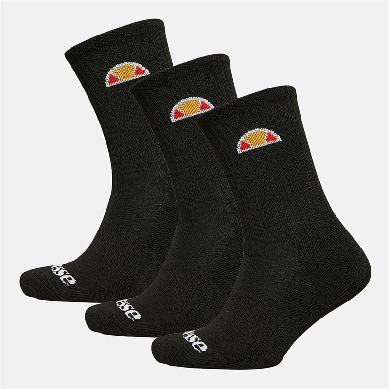 Ellesse Kids Three Pack Crew Socks Black - Image 1