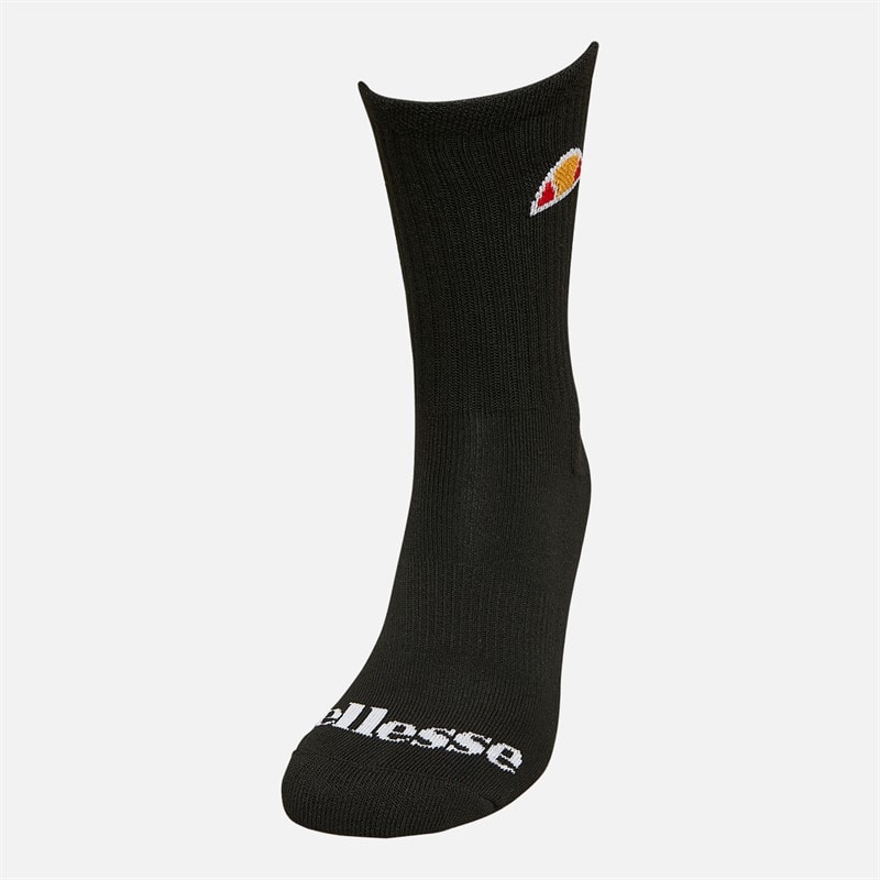 Ellesse Kids Three Pack Crew Socks Black - Image 2
