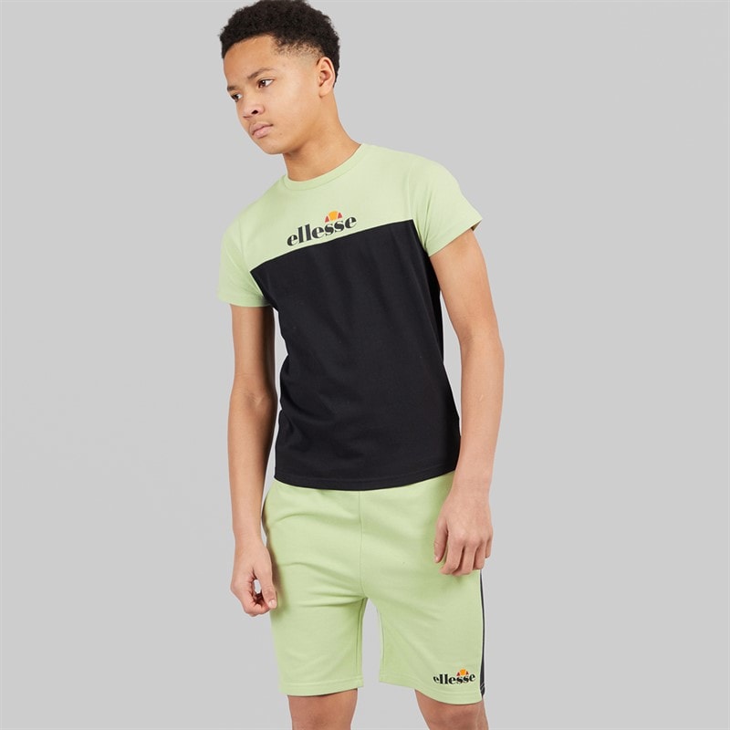 Ellesse Junior Boys Adamo T-Shirt And Cargo Shorts Set Light Green 511 - Image 1