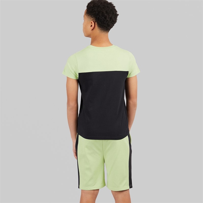Ellesse Junior Boys Adamo T-Shirt And Cargo Shorts Set Light Green 511 - Image 2