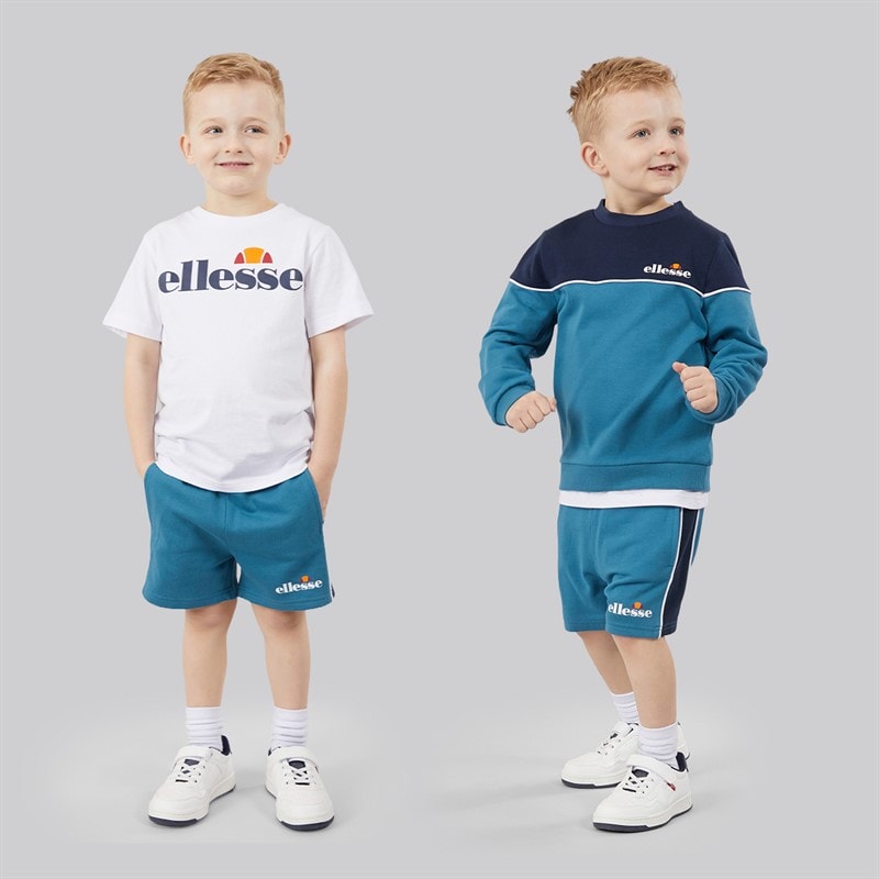 Ellesse Boys Adrian Sweatshirt T-Shirt And Shorts Three Pack Set Dark Blue 420 - Image 1