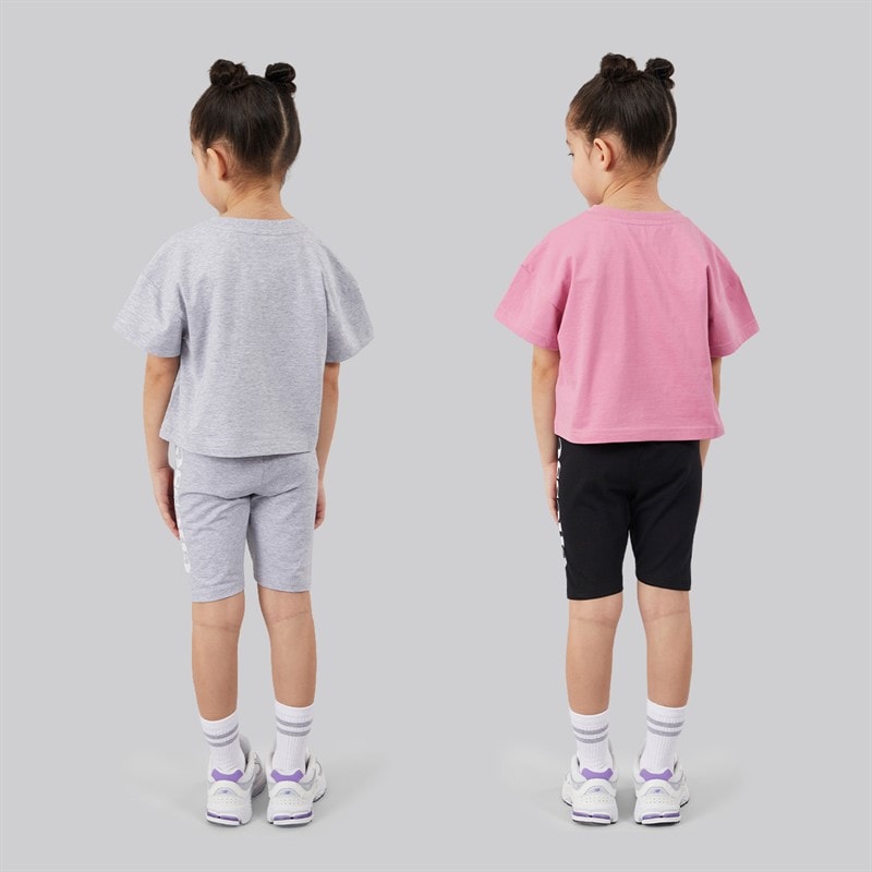 Ellesse Girls Carmela Logo T-Shirts And Shorts Four Piece Set Grey Marl 112 - Image 2